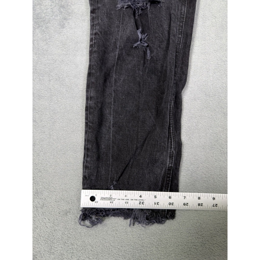 Abercrombie & Fitch Jeans Womens 10 Black Distressed Denim Mom‎ Curve Love Relax - Picture 6 of 9